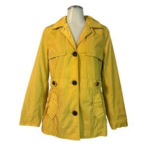Weatherproof Rain Coat Women's Size Small Yellow Mustard Pockets Lined Jacket